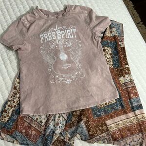 belk 'Free Spirit' Graphic Tee & Bellbottom pants set